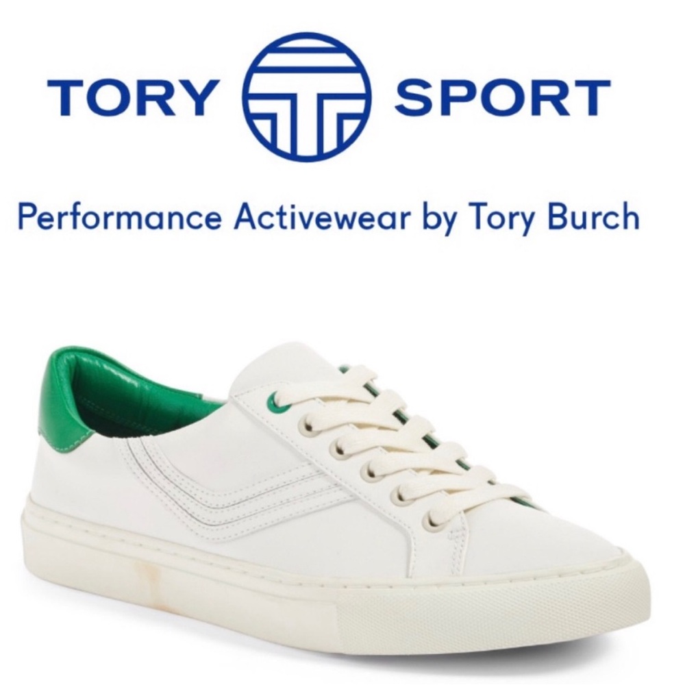 Tory Sport Women’s Chevron Sneakers Green White Size 11